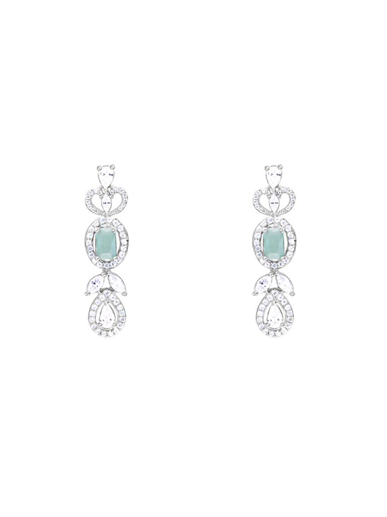 GIVA 925 Sterling Silver Green Imperial Earrings