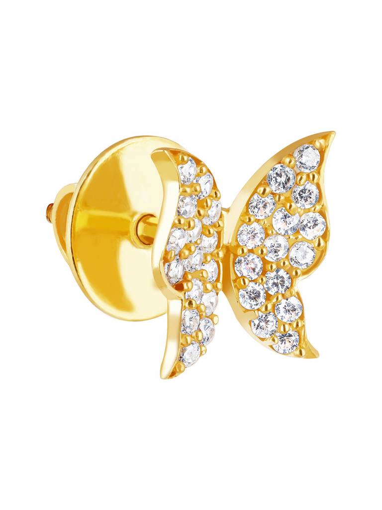 Giva 925 Sterling Silver Golden Butterfly Stud Earrings