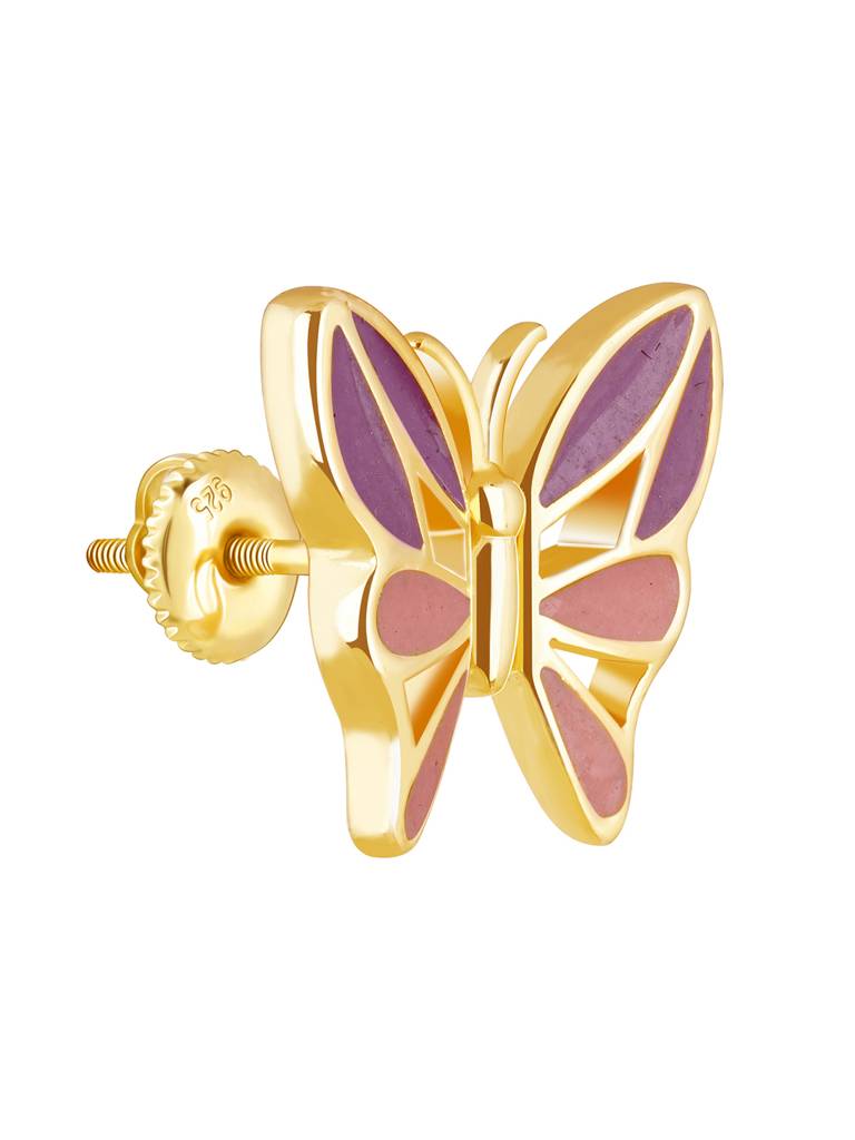 Giva 925 Sterling Silver Golden Flutter With Joy Earrings