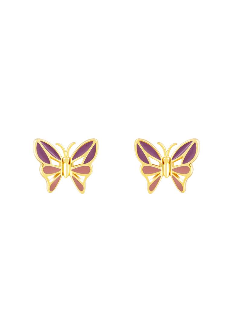 Giva 925 Sterling Silver Golden Flutter With Joy Earrings