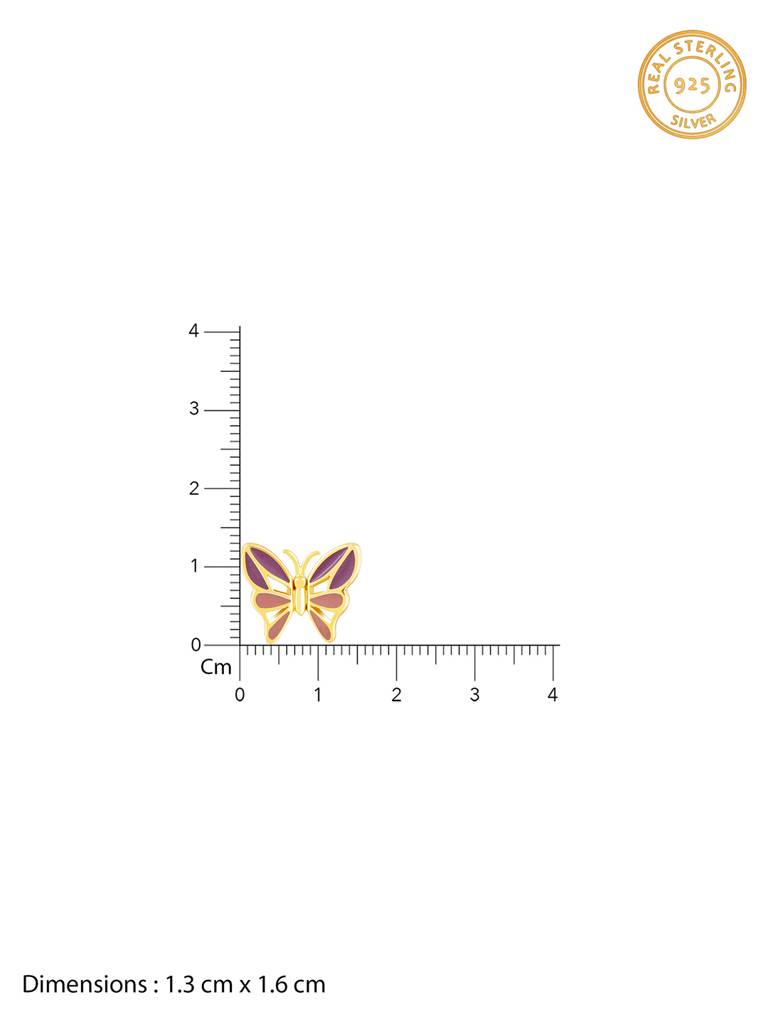 Giva 925 Sterling Silver Golden Flutter With Joy Earrings