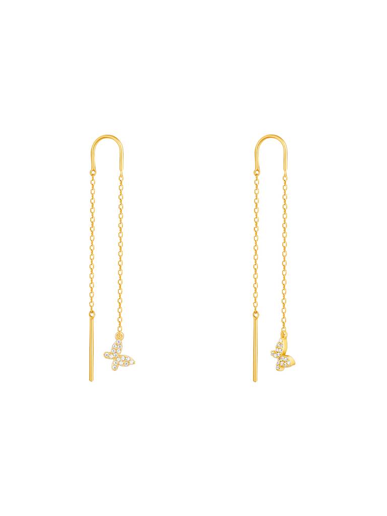 Giva 925 Sterling Silver Golden Flying Butterfly Earrings