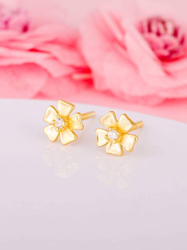 Giva 925 Sterling Silver Golden Florally Yours Earrings