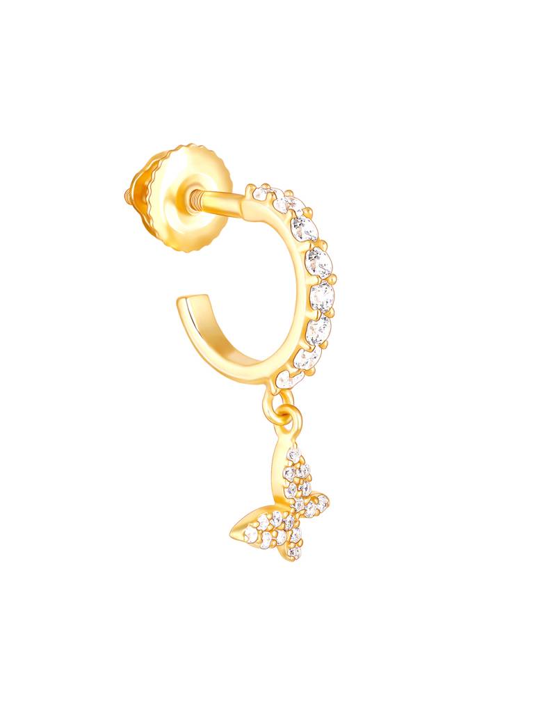 Giva 925 Sterling Silver Golden Cute Butterfly Dangling Earrings