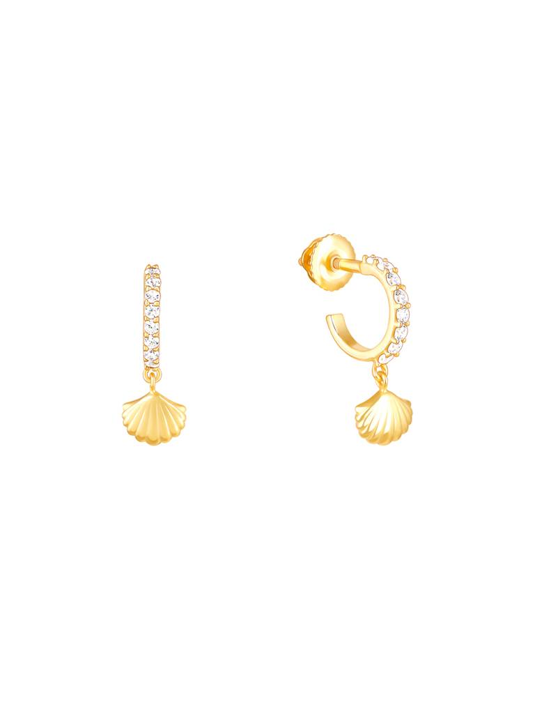Giva 925 Sterling Silver Golden Pretty Shell Dangling Earrings