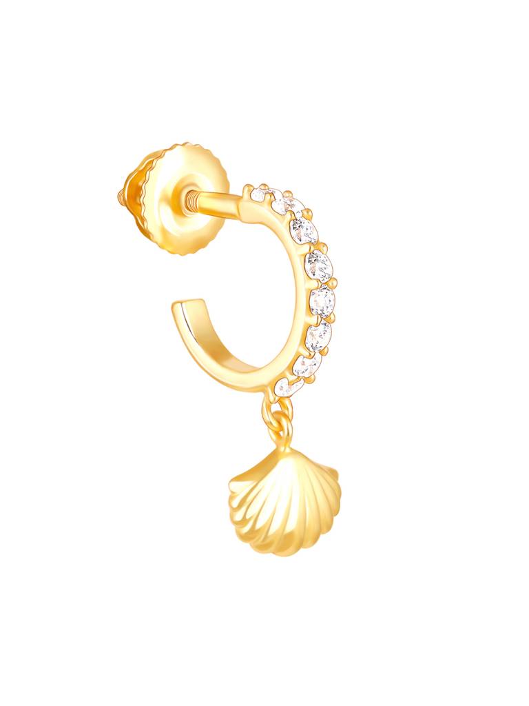 Giva 925 Sterling Silver Golden Pretty Shell Dangling Earrings