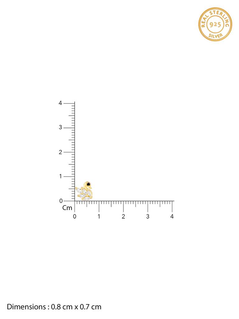 Giva 925 Sterling Silver Golden Soulful Swan Earrings