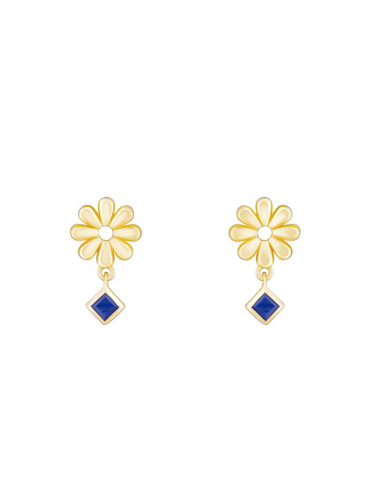 Giva 925 Sterling Silver Golden Fabulous Floral Earrings