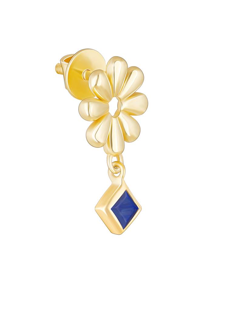 Giva 925 Sterling Silver Golden Fabulous Floral Earrings