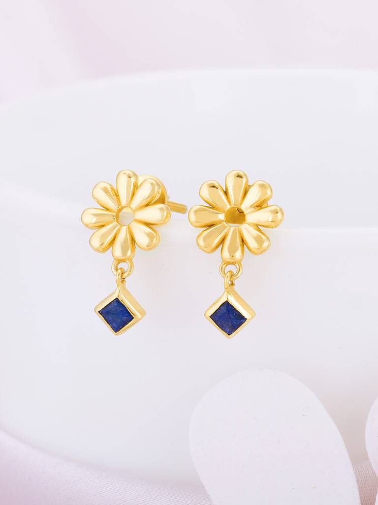 Giva 925 Sterling Silver Golden Fabulous Floral Earrings