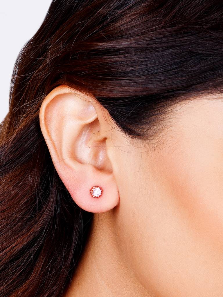 Giva 925 Sterling Silver Rose Gold You'Re One Of A Kind Earrings