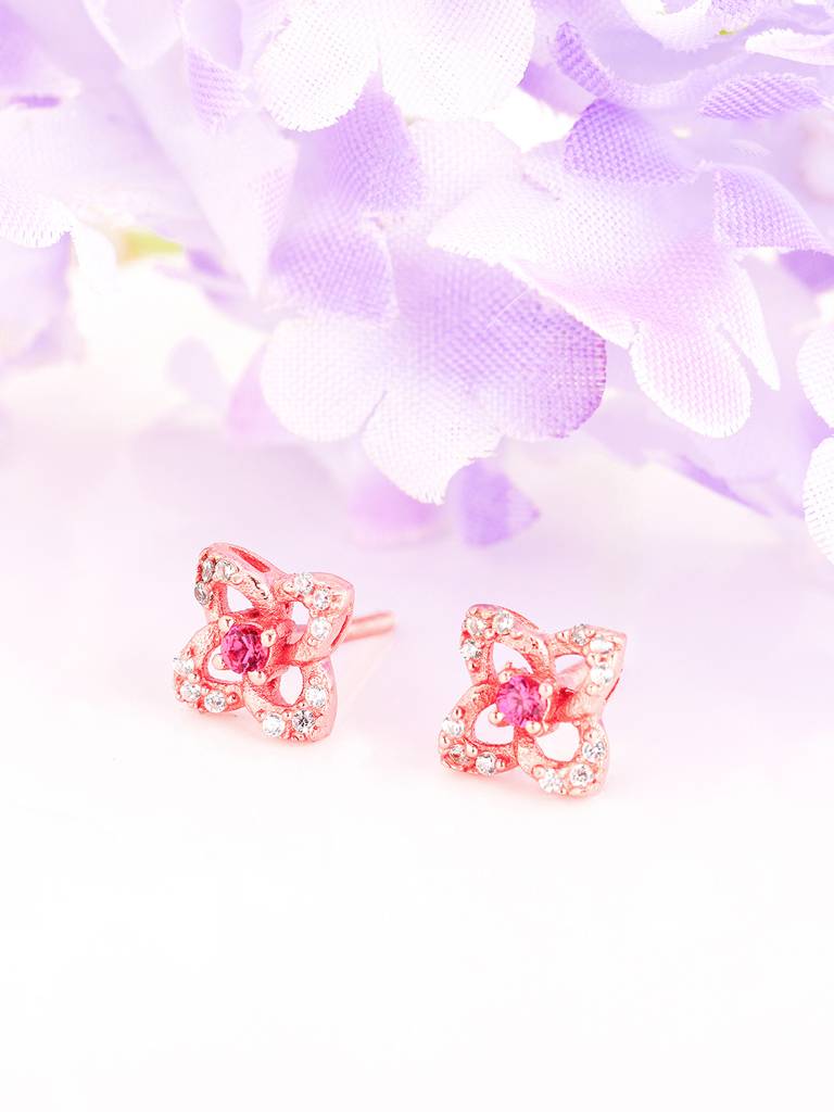 Giva 925 Sterling Silver Rose Gold Aura Of Compassion Earrings