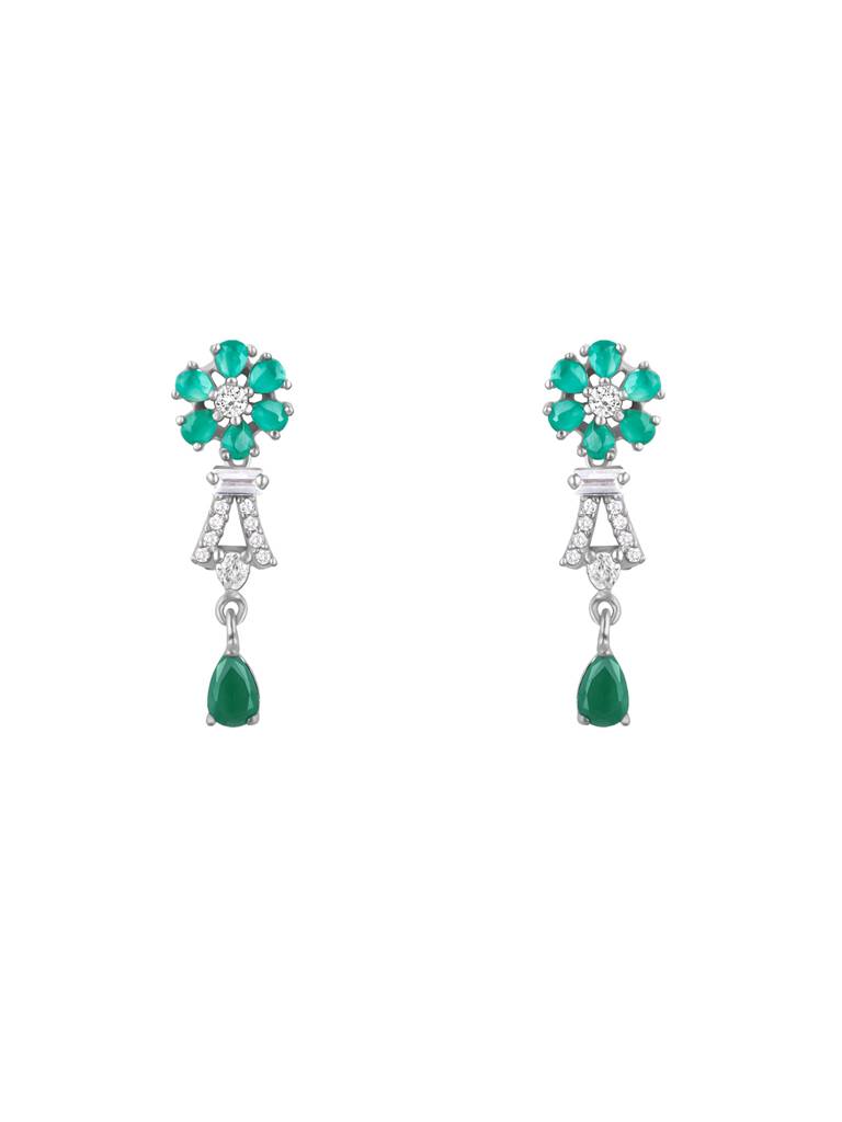 Giva 925 Sterling Silver Green Carnation Earrings