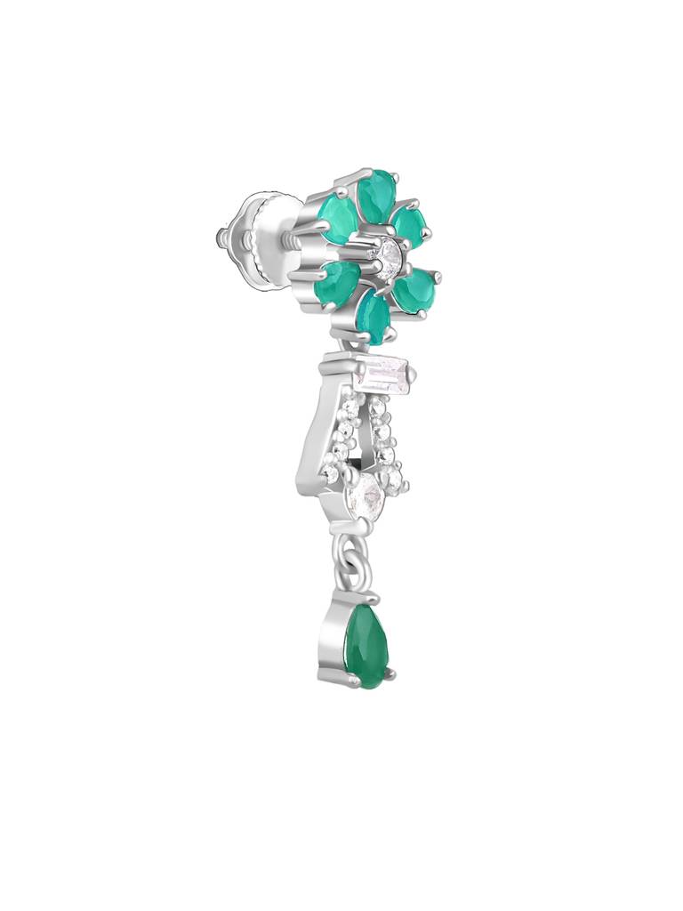 Giva 925 Sterling Silver Green Carnation Earrings