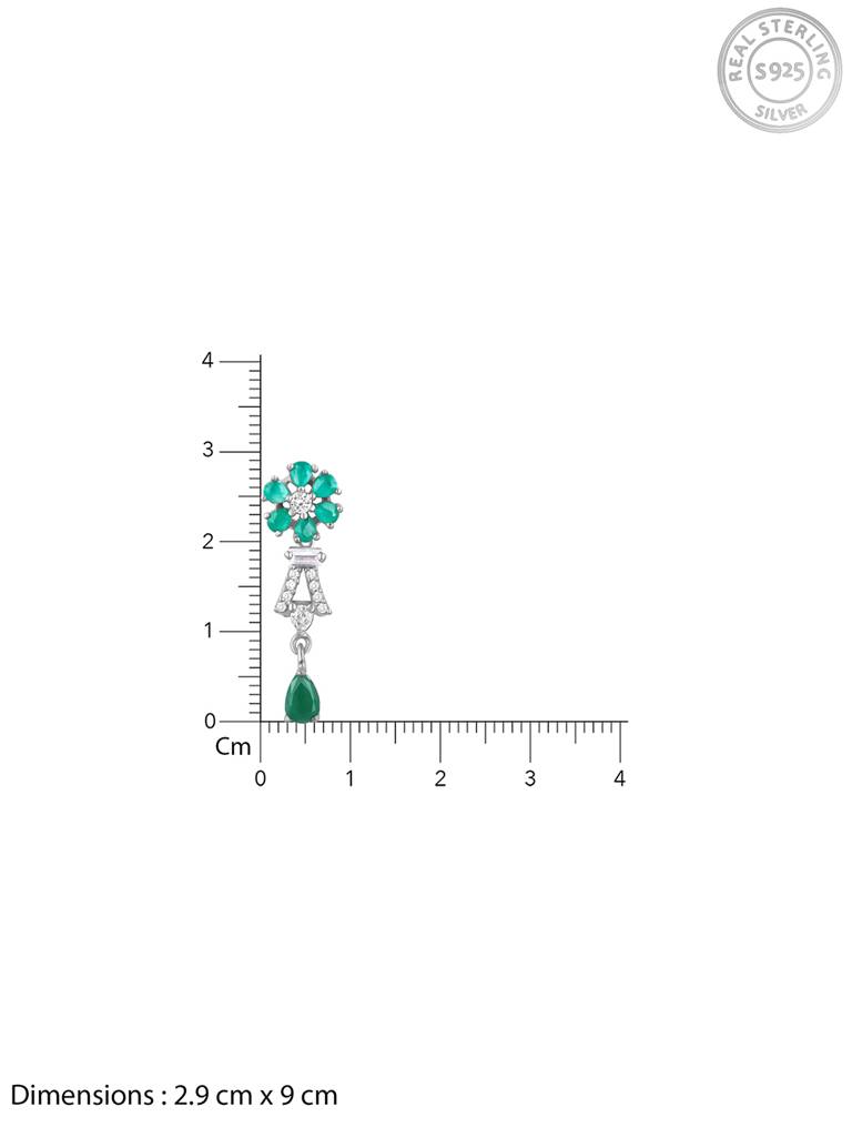 Giva 925 Sterling Silver Green Carnation Earrings