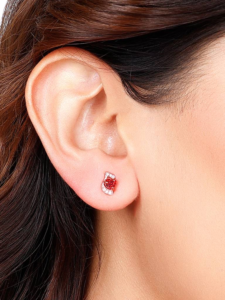 Giva 925 Sterling Silver Rose Gold Angel Crest Earrings