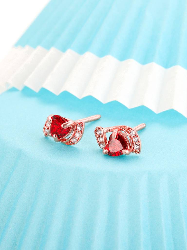 Giva 925 Sterling Silver Rose Gold Angel Crest Earrings