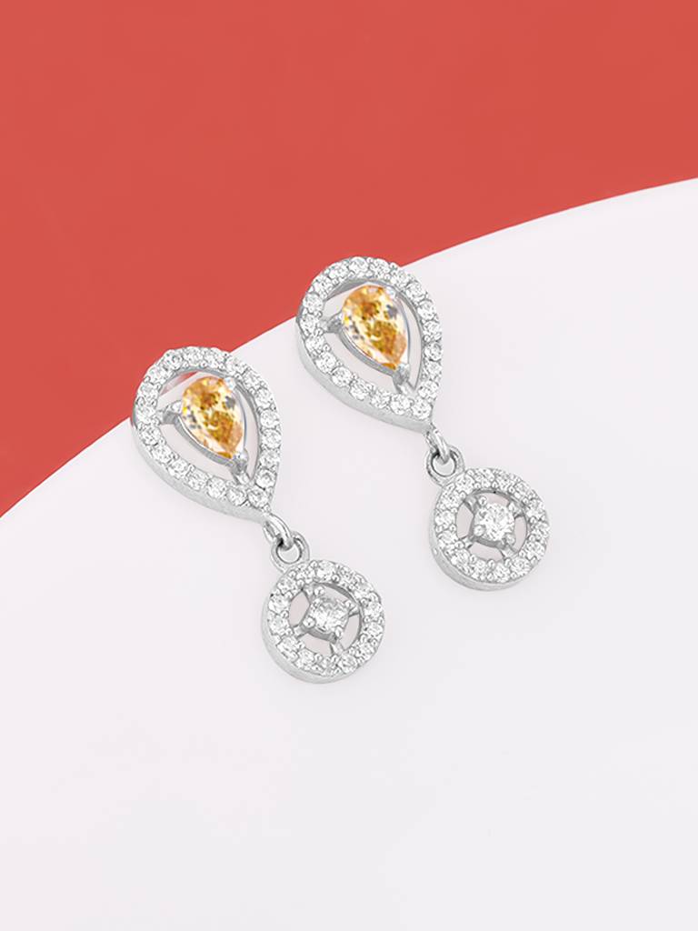 GIVA 925 Sterling Silver Honey Stone Drop Earrings