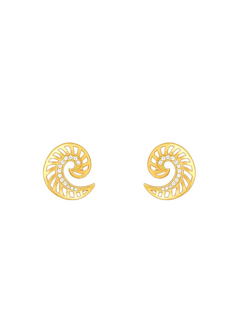 Giva 925 Sterling Silver Golden Whirling Winds Earrings