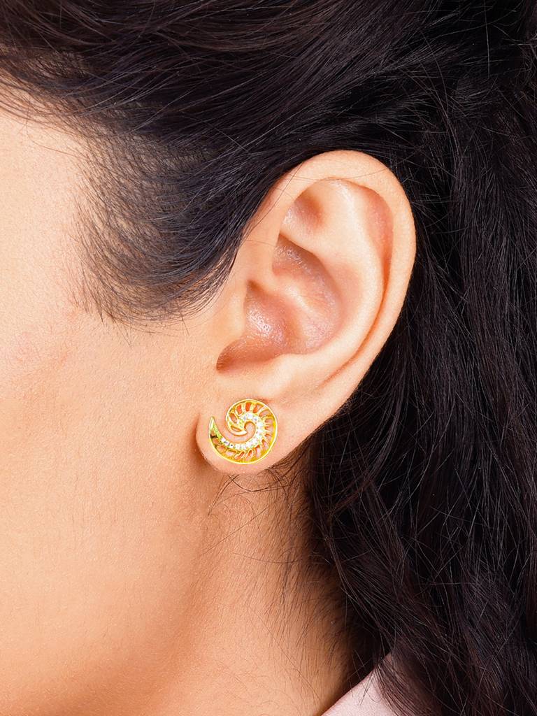 Giva 925 Sterling Silver Golden Whirling Winds Earrings
