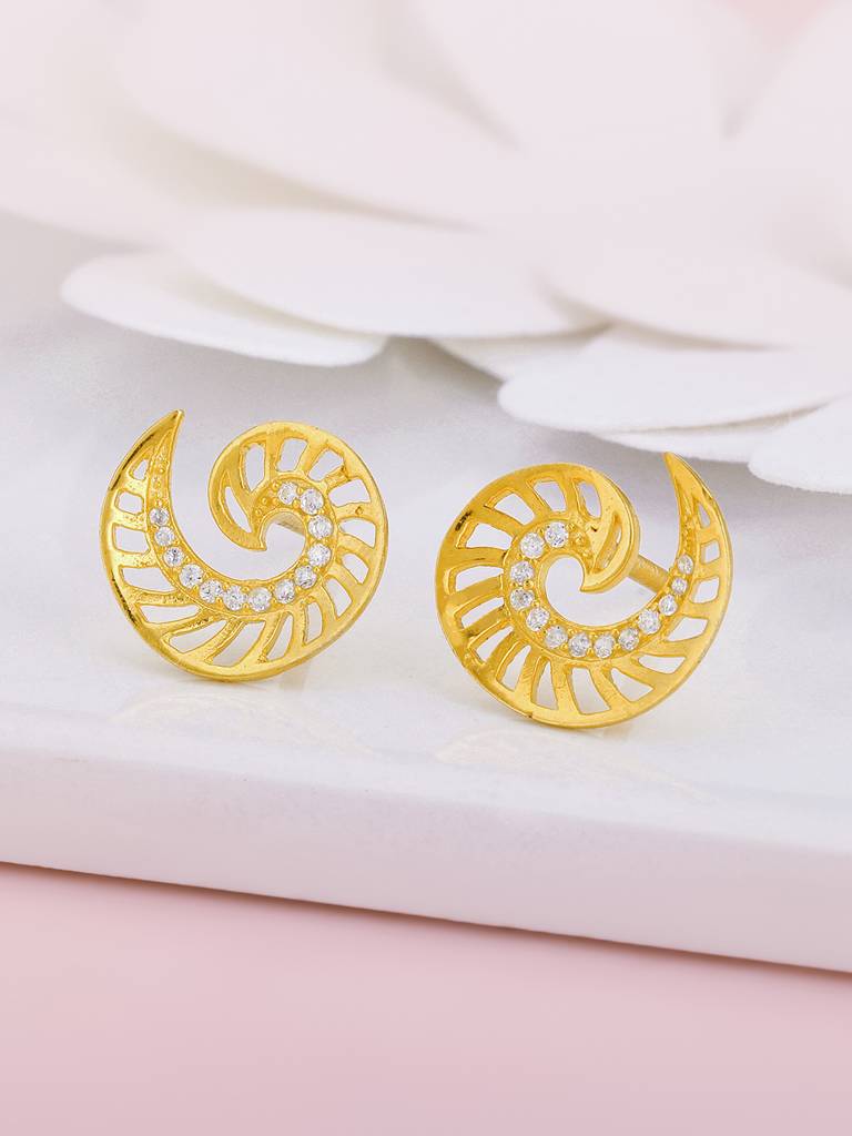 Giva 925 Sterling Silver Golden Whirling Winds Earrings