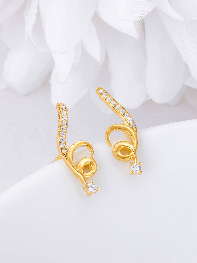 Giva 925 Sterling Silver Golden Celestial Whirl Earrings