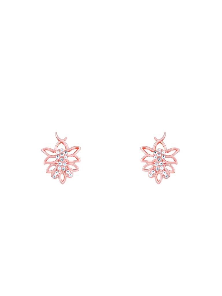 Giva 925 Sterling Silver Rose Gold Whispers Of Leaves Earrings