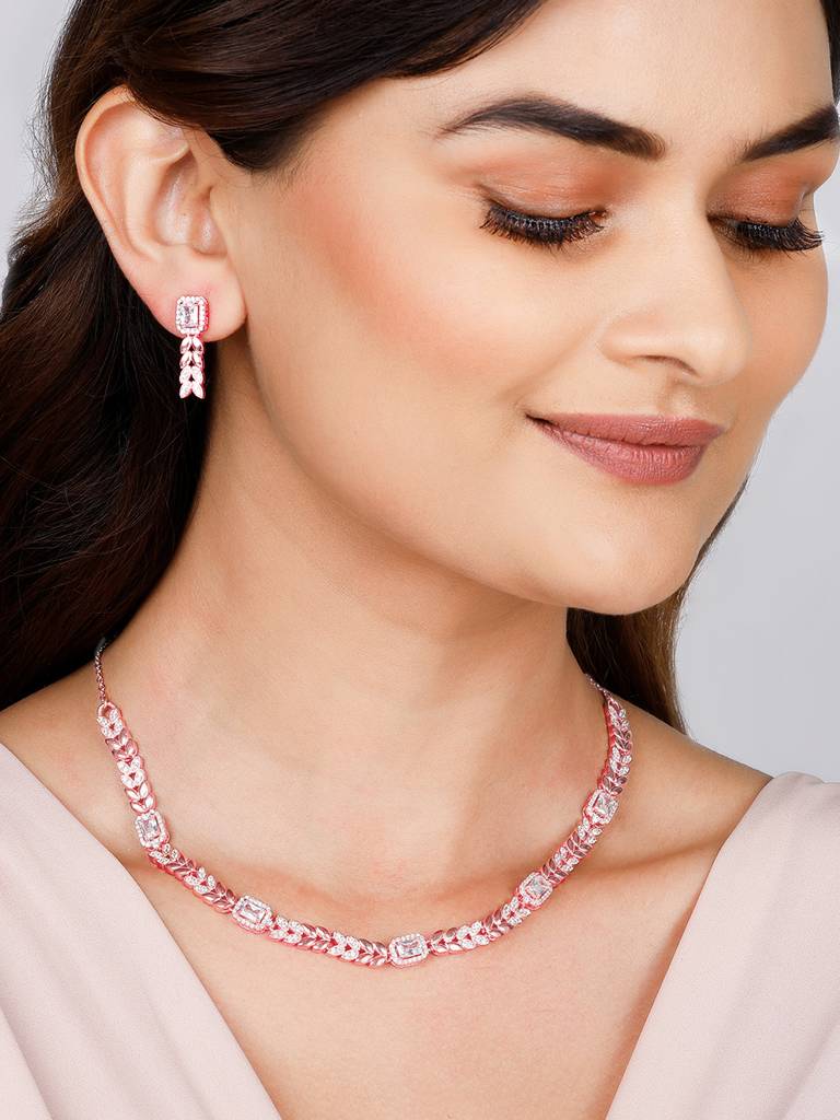 Giva 925 Sterling Silver Anushka Sharma Rose Gold Braided Set