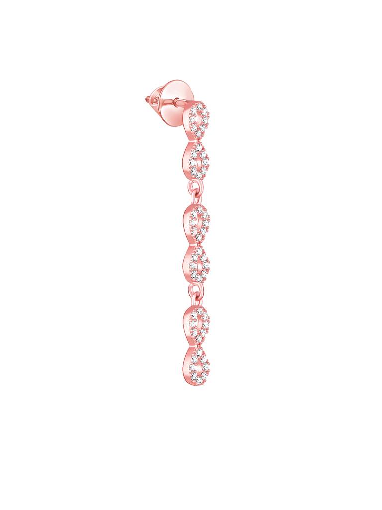 Giva 925 Sterling Silver Rose Gold Grand Opulence Earrings