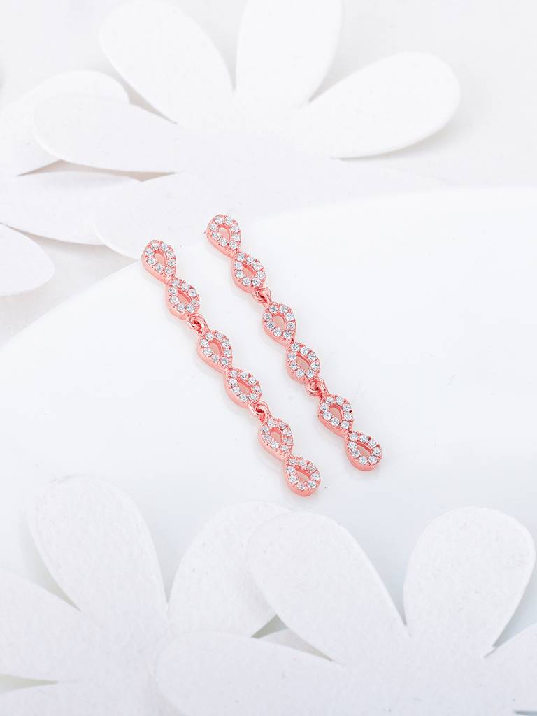 Giva 925 Sterling Silver Rose Gold Grand Opulence Earrings