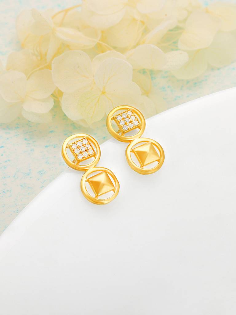 Giva 925 Sterling Silver Anushka Sharma Golden Rhythm Of The Night Earrings