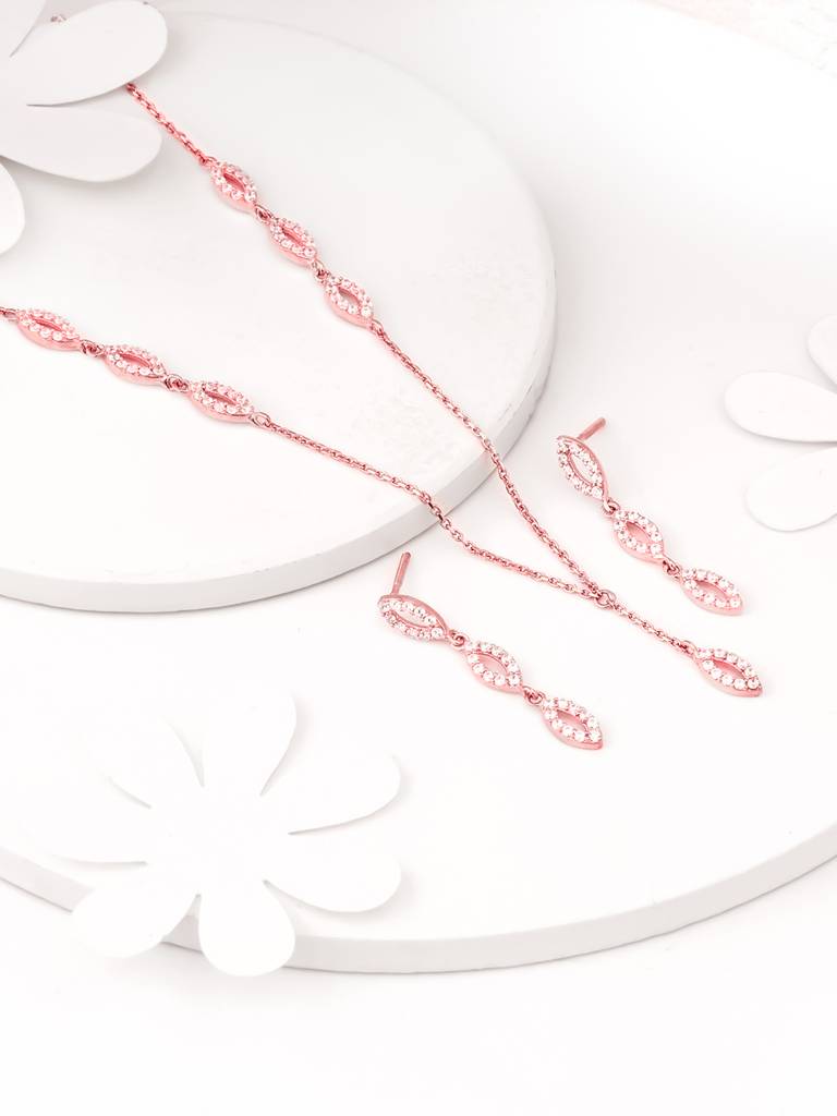 Giva 925 Sterling Silver Rose Gold Ravishing Grace Set