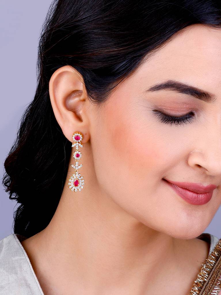 Giva 925 Sterling Silver Anushka Sharma Golden Imperial Bridal Earrings