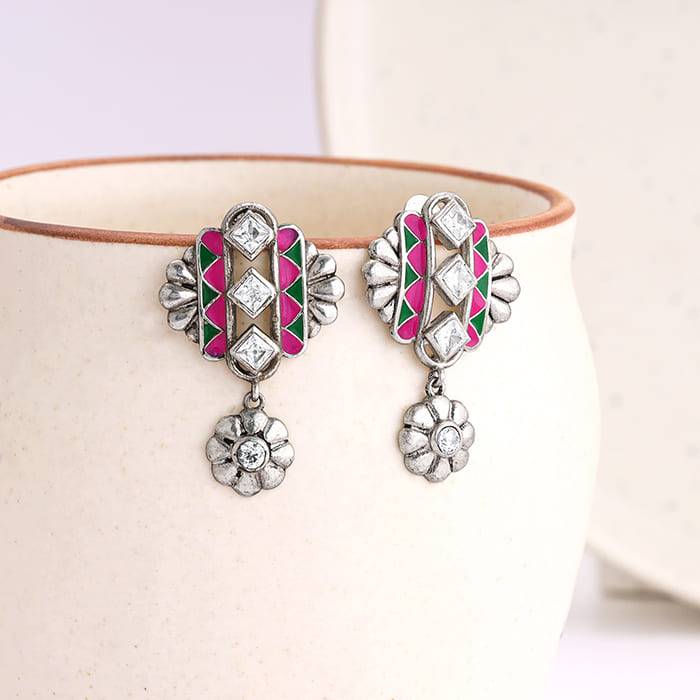 Oxidized Silver Urban Alchemy Earrings : ER01997