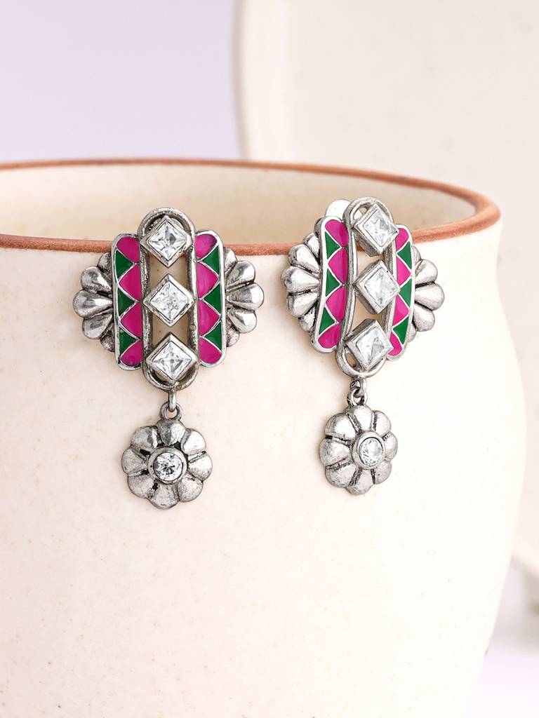 Oxidized Silver Urban Alchemy Earrings : ER01997