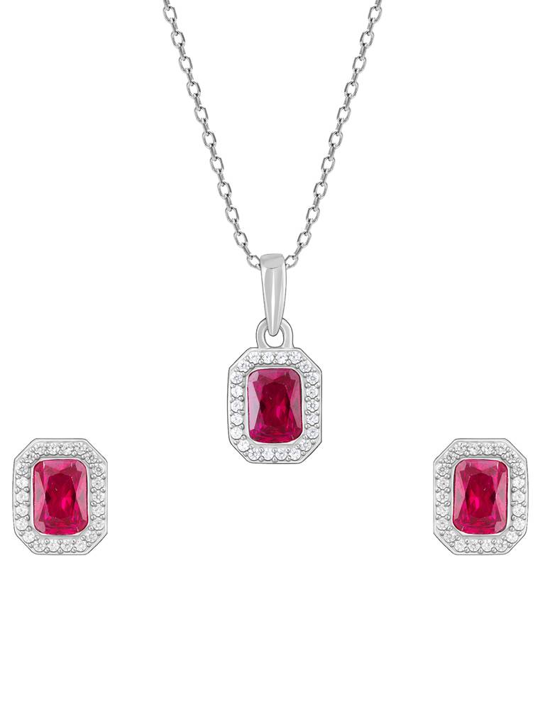 Giva 925 Sterling Silver Rosy Baguette Set