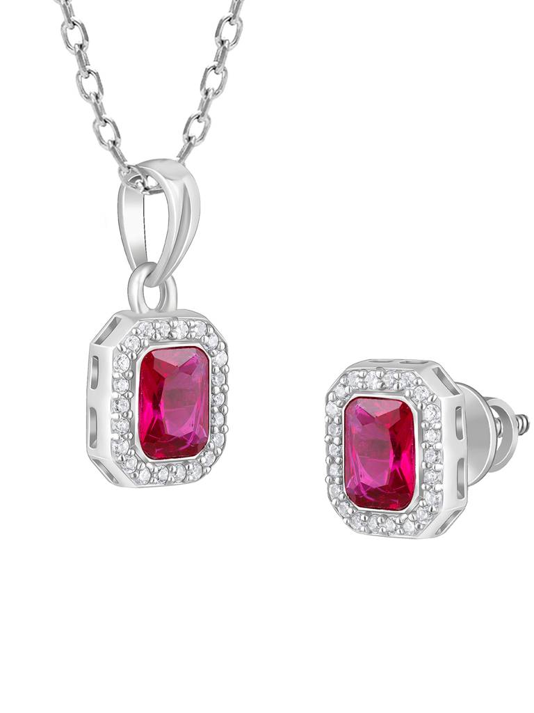 Giva 925 Sterling Silver Rosy Baguette Set