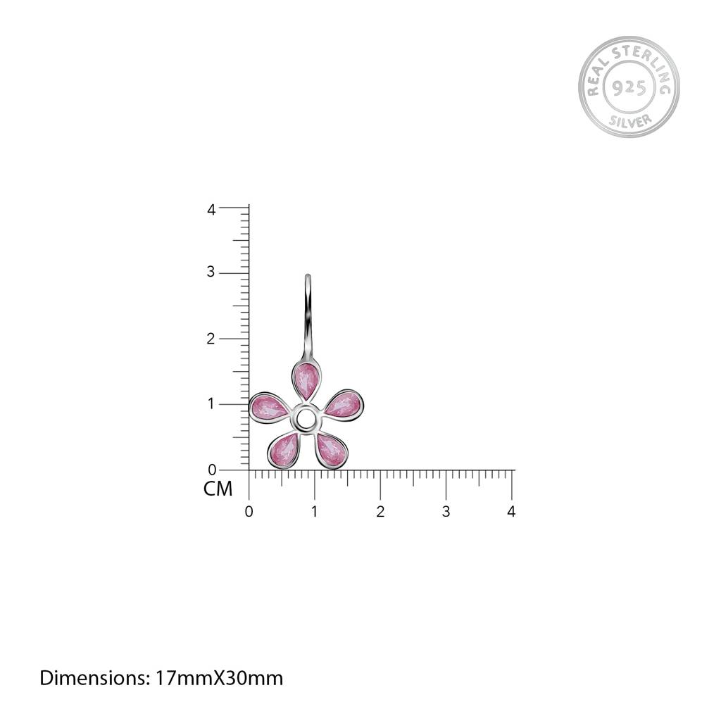 Silver Pink Dahlia Earrings : ER0200