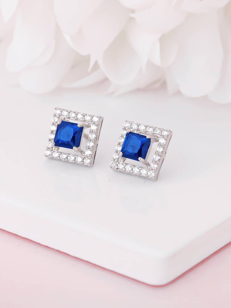 Giva 925 Sterling Silver Oceanic Square Earrings