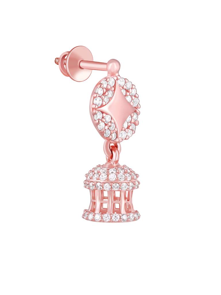 Giva 925 Sterling Silver Rose Gold Sparkling Twilight Jhumki