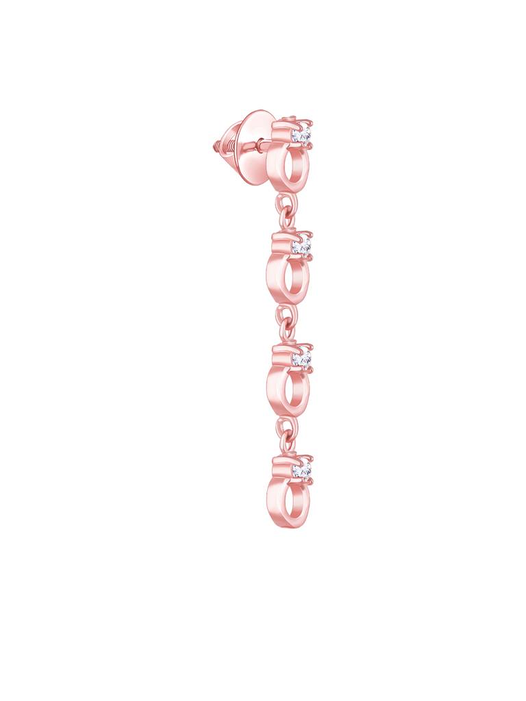 Giva 925 Sterling Silver Rose Gold Bridal Blush Earrings