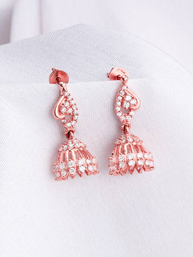 Giva 925 Sterling Silver Rose Gold Vibrant Earrings