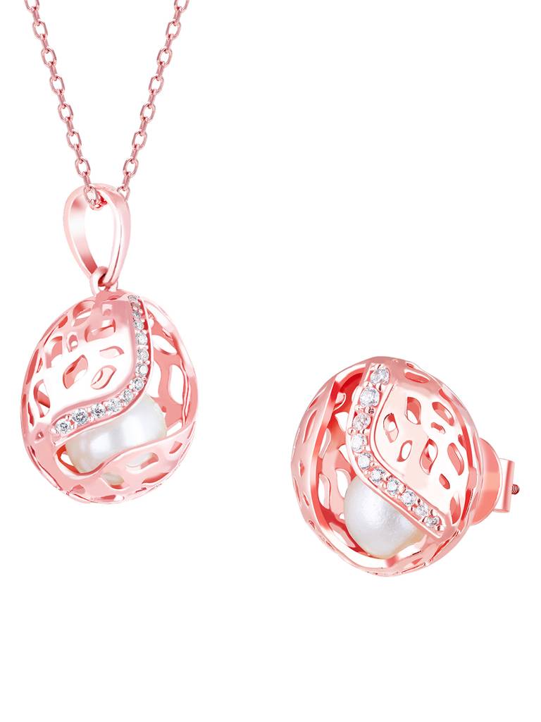 Giva 925 Sterling Silver Rose Gold Warm Embrace Set