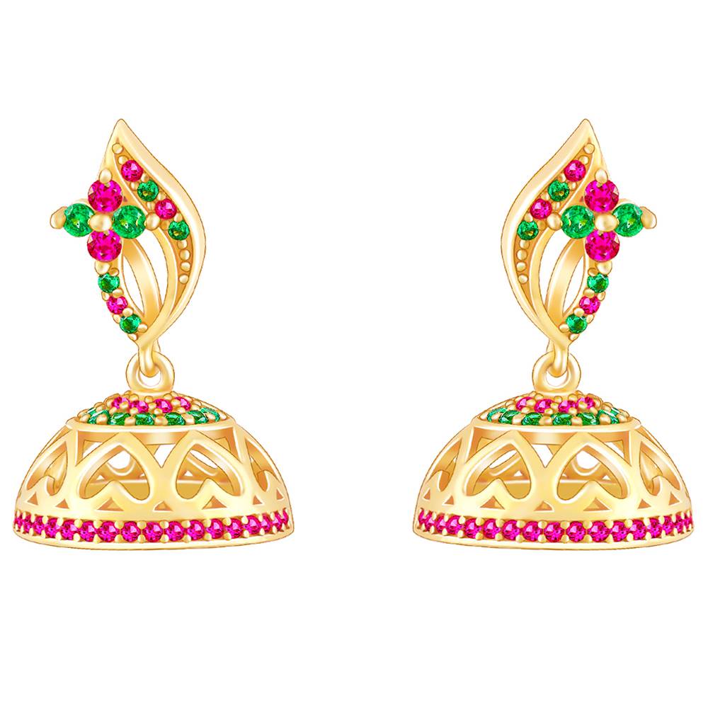 Giva 925 Silver Golden Bareilly Ka Jhumka : ER02039