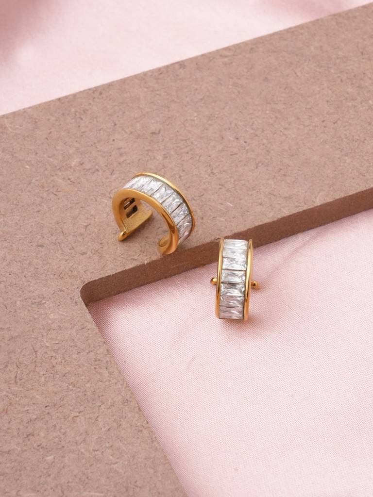 Baguette Glow Cuff Earring For Women - Waterproof & Anti-Tarnish : ER0204