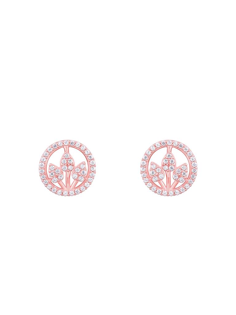 Giva 925 Sterling Silver Rose Gold Leafy Lustre Earrings
