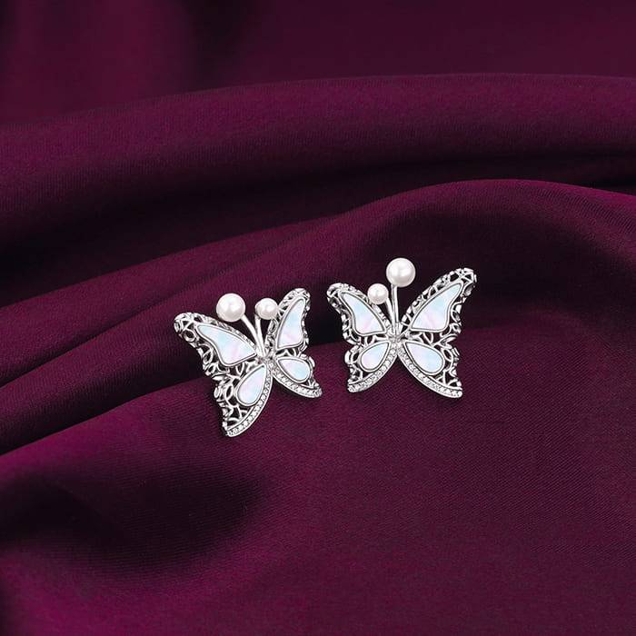 Giva 925 Sterling Silver Glittering Butterfly Earrings| Gifts For Women And Girls | With C : ER02054