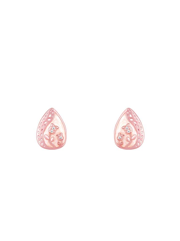 Giva 925 Sterling Silver Rose Gold Divine Floral Earrings