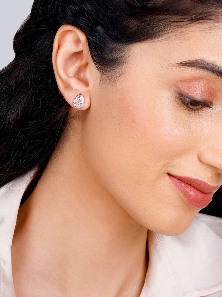 Giva 925 Sterling Silver Rose Gold Divine Floral Earrings