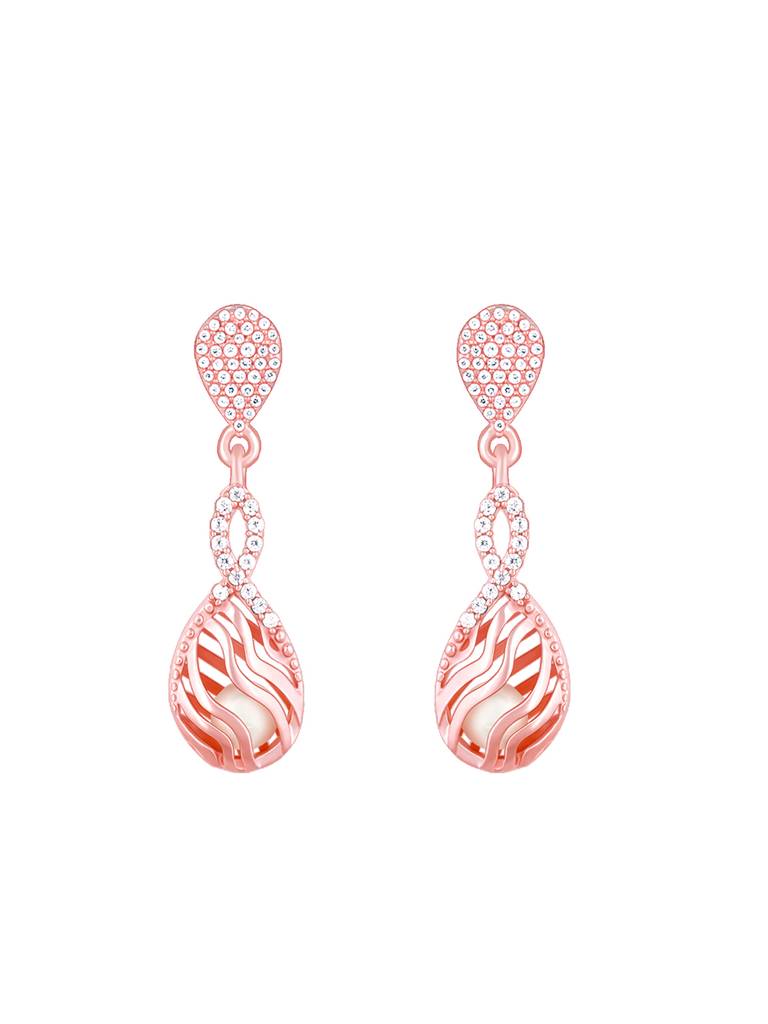 Giva 925 Sterling Silver Rose Gold Pious Love Earrings